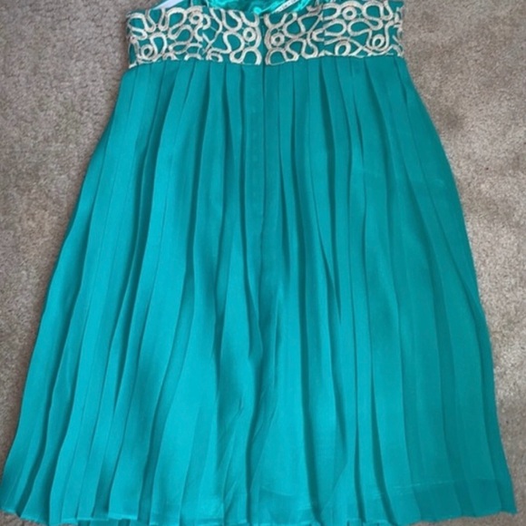 Lilly Pulitzer Teal Satin Dress - Picture 2 of 5